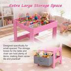 GALACTICA Kids Table and 2 Chairs Set with Storage