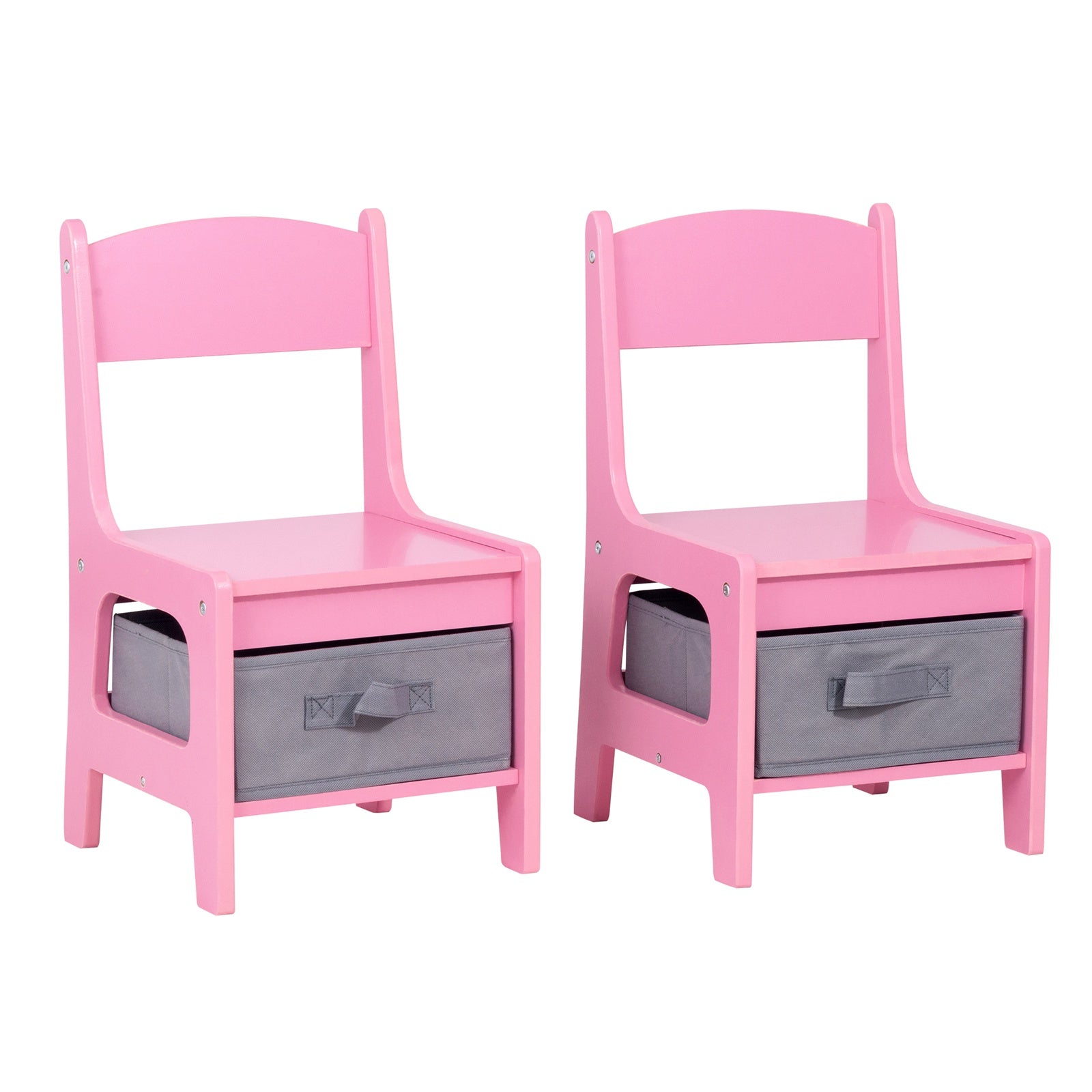 GALACTICA Kids Table and 2 Chairs Set with Storage