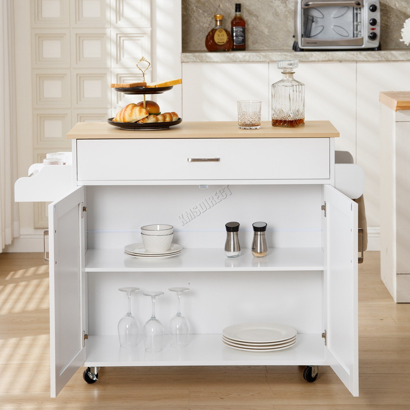 WestWood Kitchen Island Rolling Storage Trolley