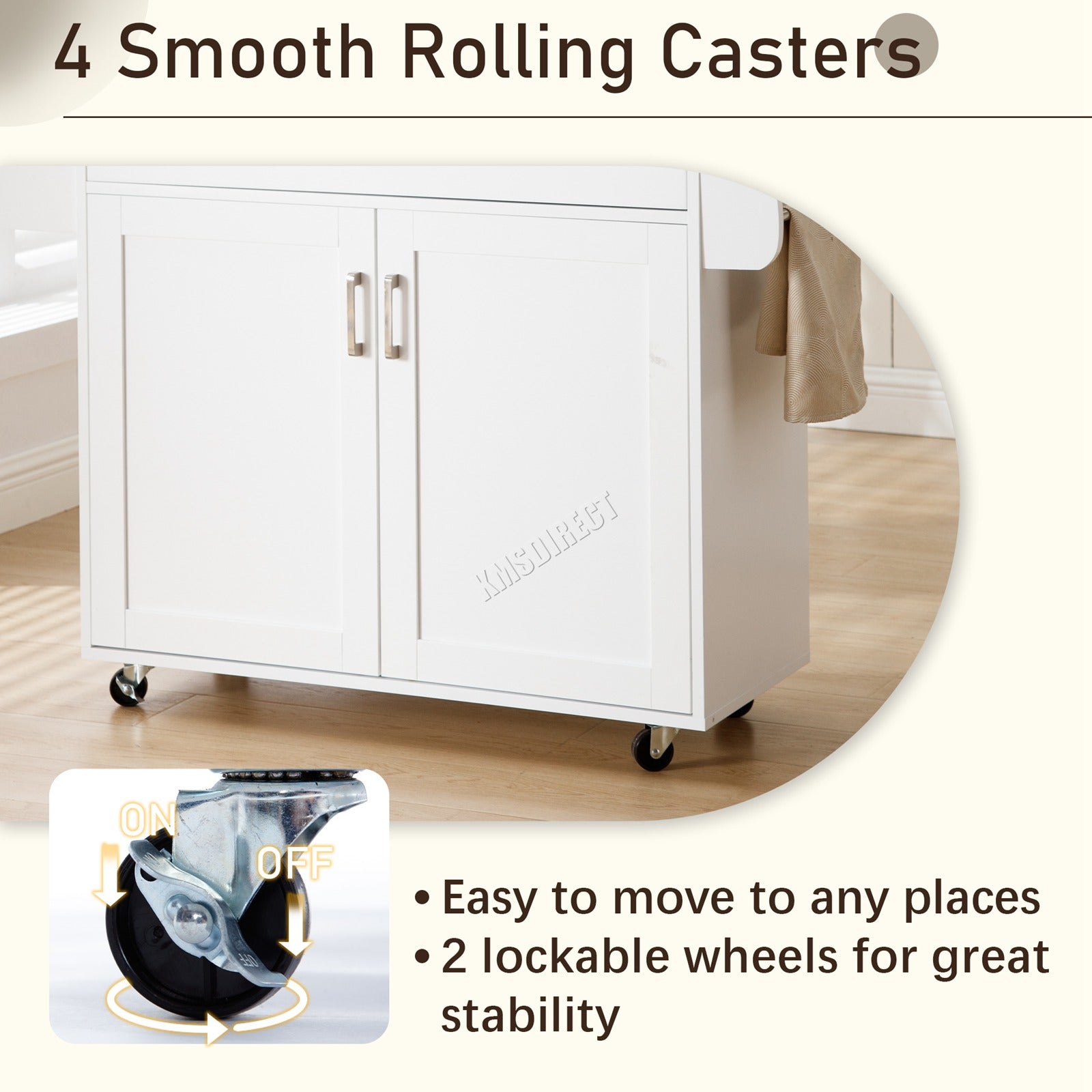 WestWood Kitchen Island Rolling Storage Trolley