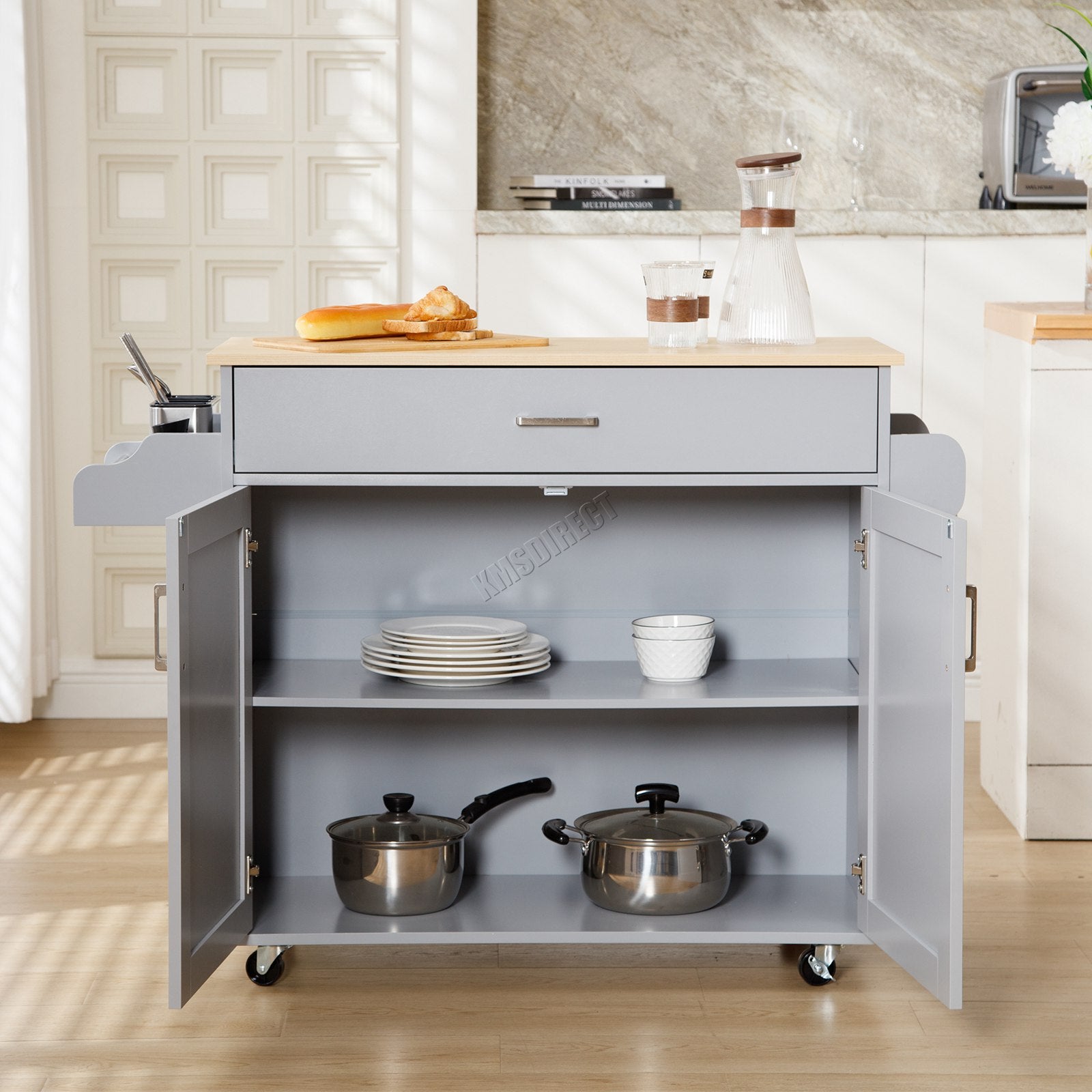 WestWood Kitchen Island Rolling Storage Trolley