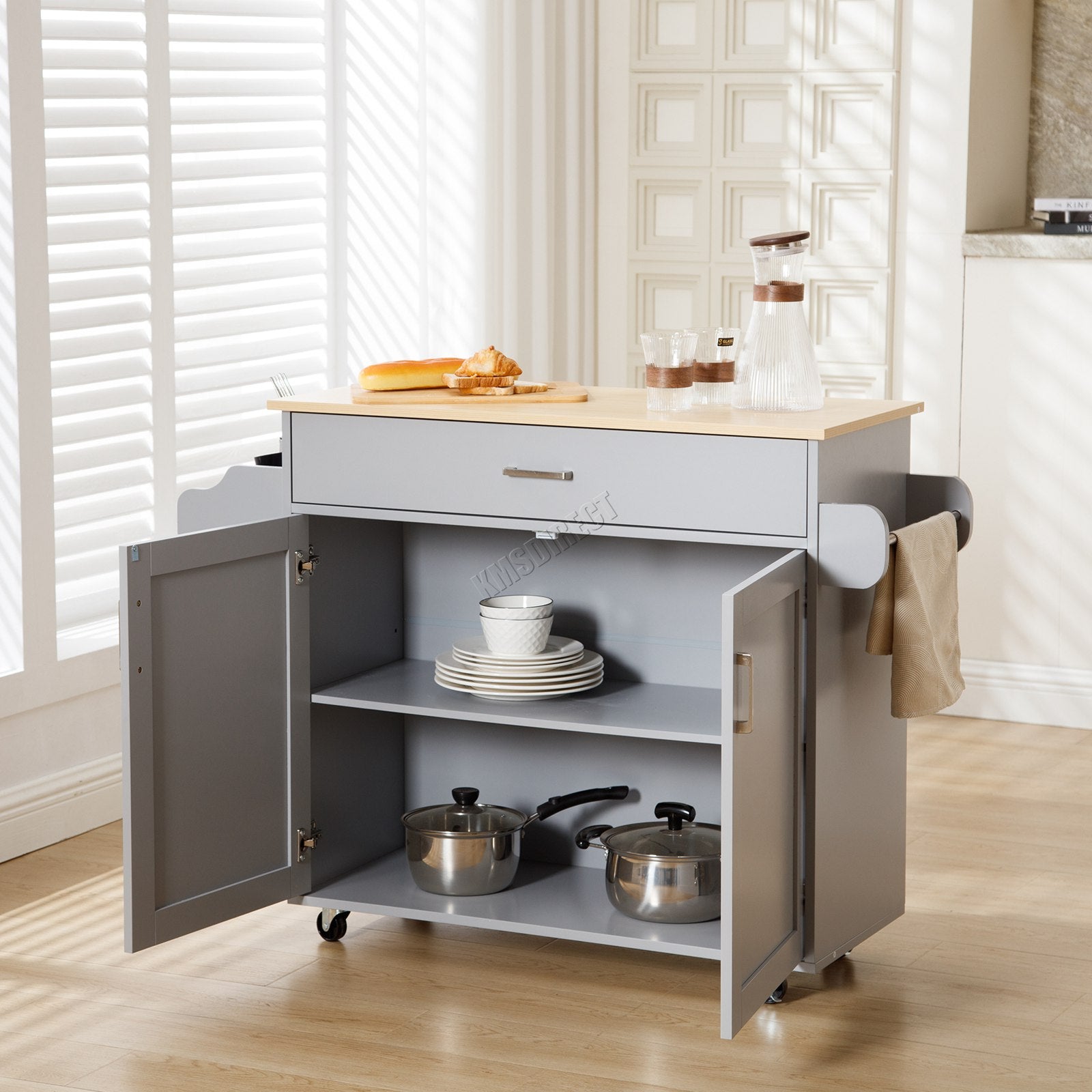 WestWood Kitchen Island Rolling Storage Trolley
