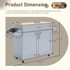 WestWood Kitchen Island Rolling Storage Trolley