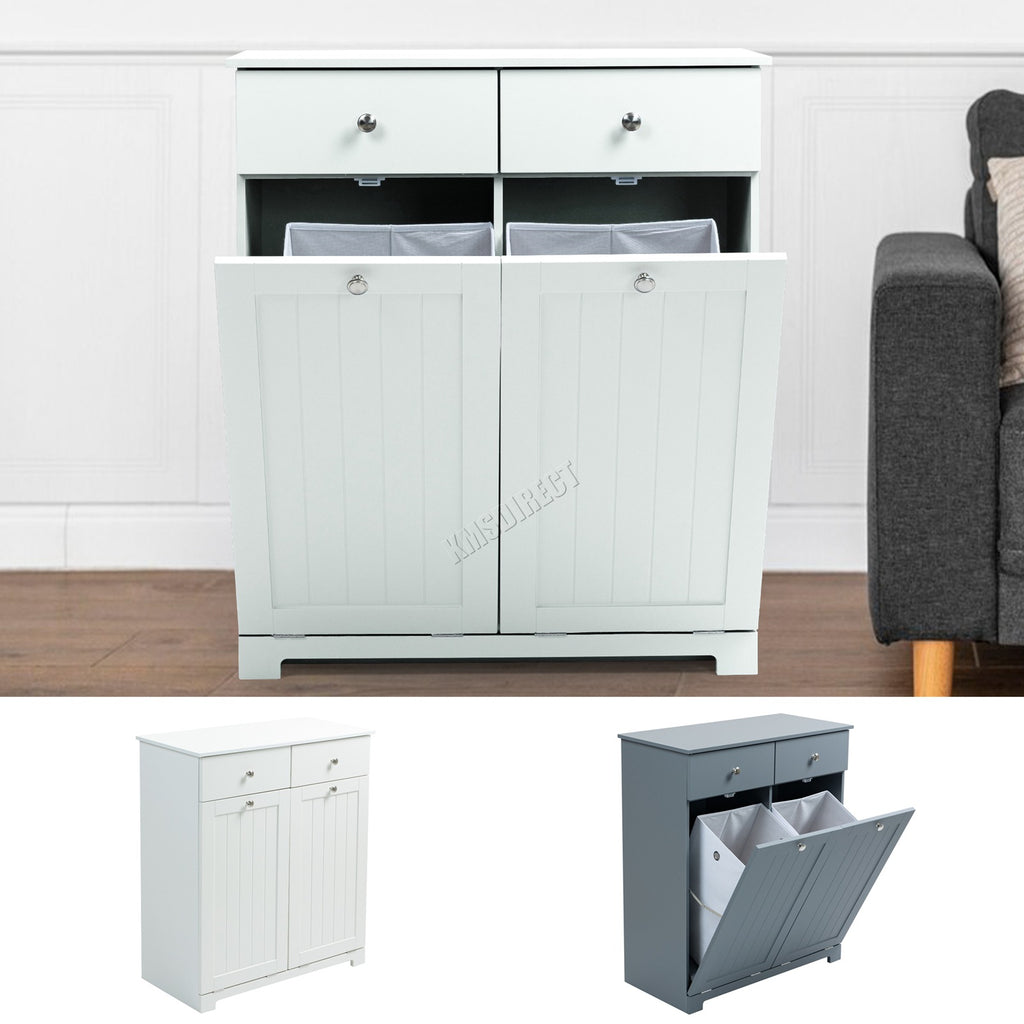 WestWood Laundry Cabinet Tilt-Out With 2 Laundry Basket Drawers