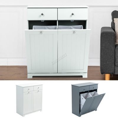 WestWood Laundry Cabinet Tilt-Out With 2 Laundry Basket Drawers