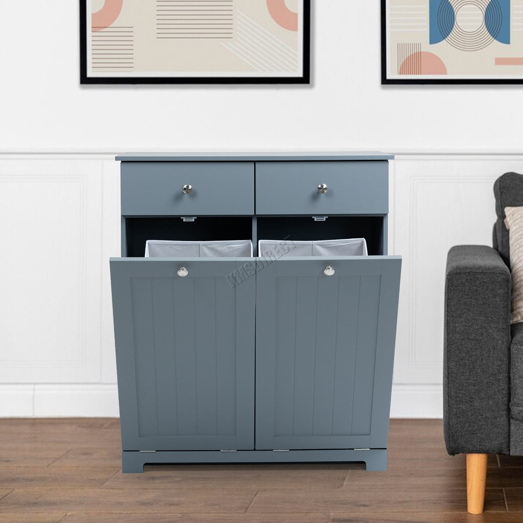 WestWood Laundry Cabinet Tilt-Out With 2 Laundry Basket Drawers