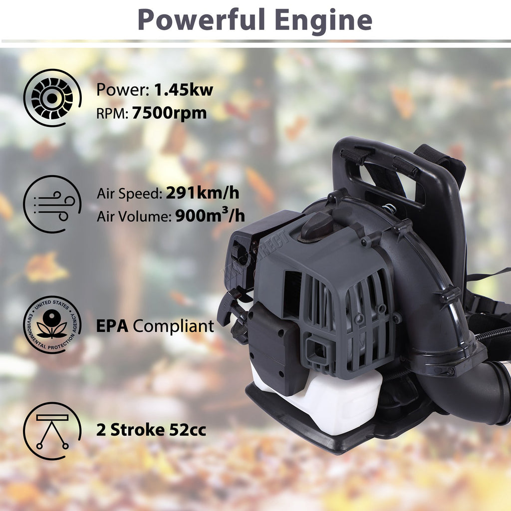 SwitZer Leaf Blower Backpack Petrol 01 Grey