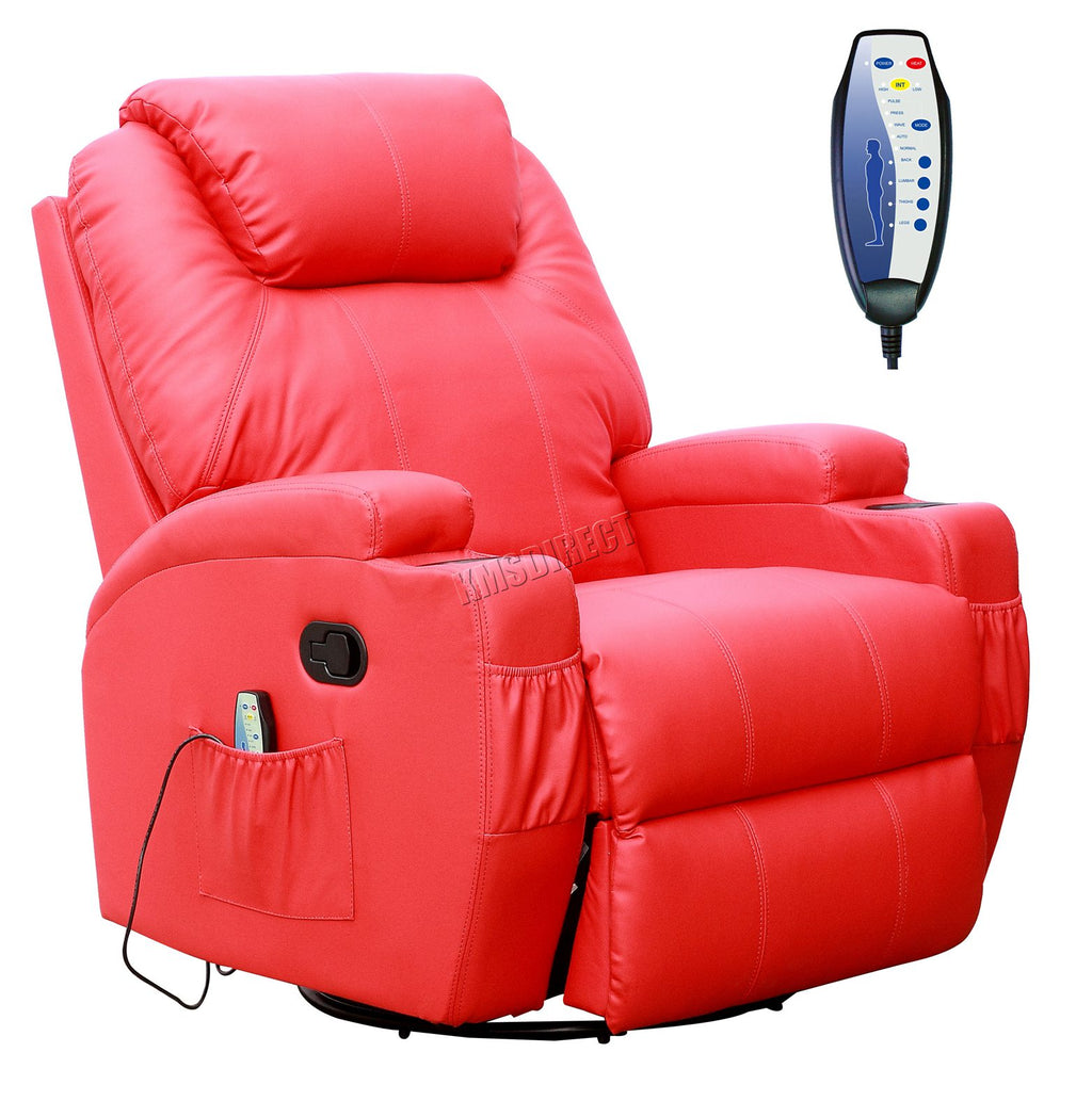 WestWood Massage Leather Sofa Bonded Recliner Chair Swivel Heat 01