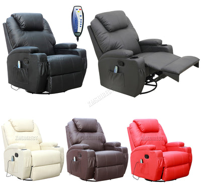 WestWood Massage Leather Sofa Bonded Recliner Chair Swivel Heat 01