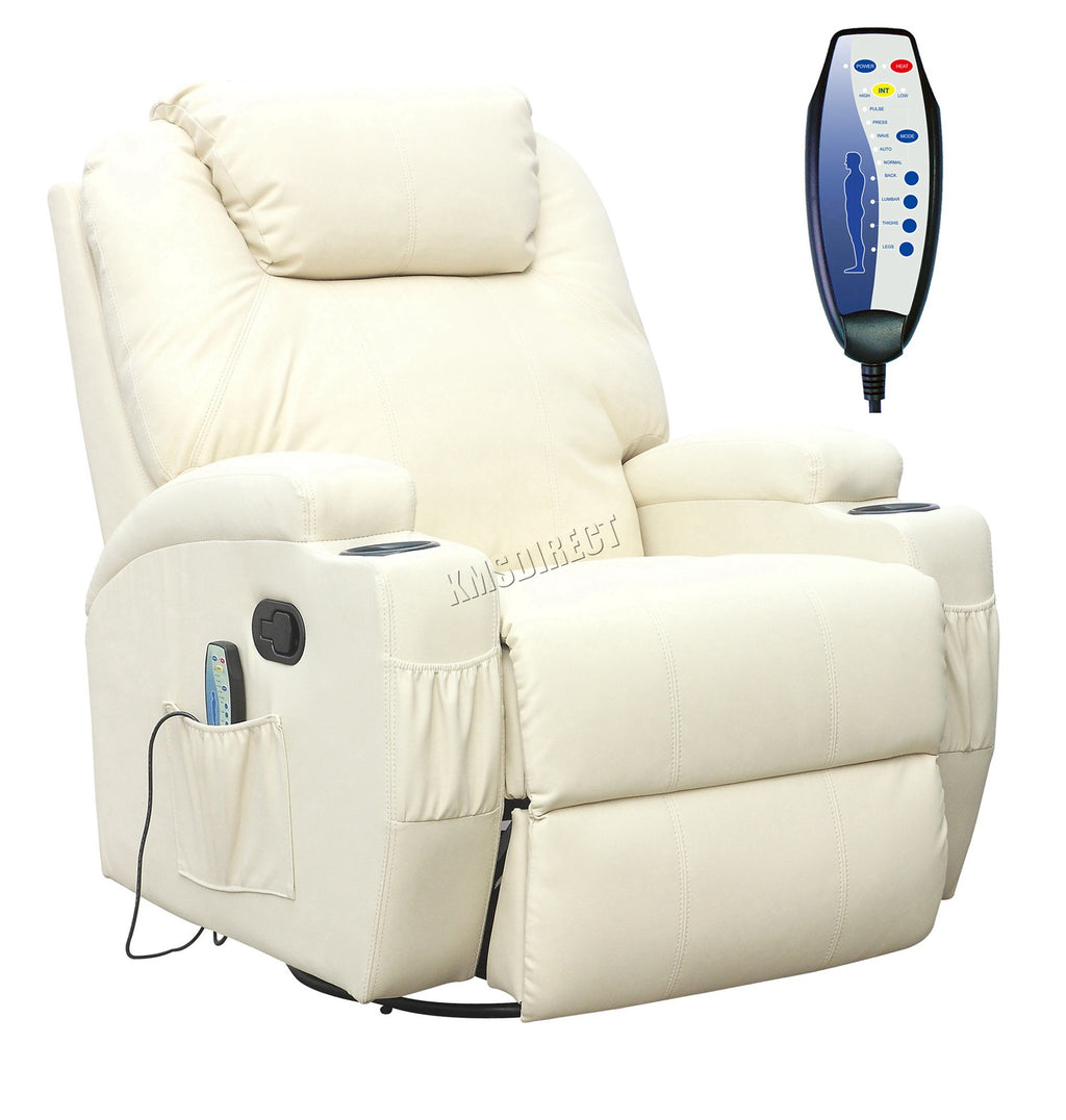 WestWood Massage Leather Sofa Bonded Recliner Chair Swivel Heat 01