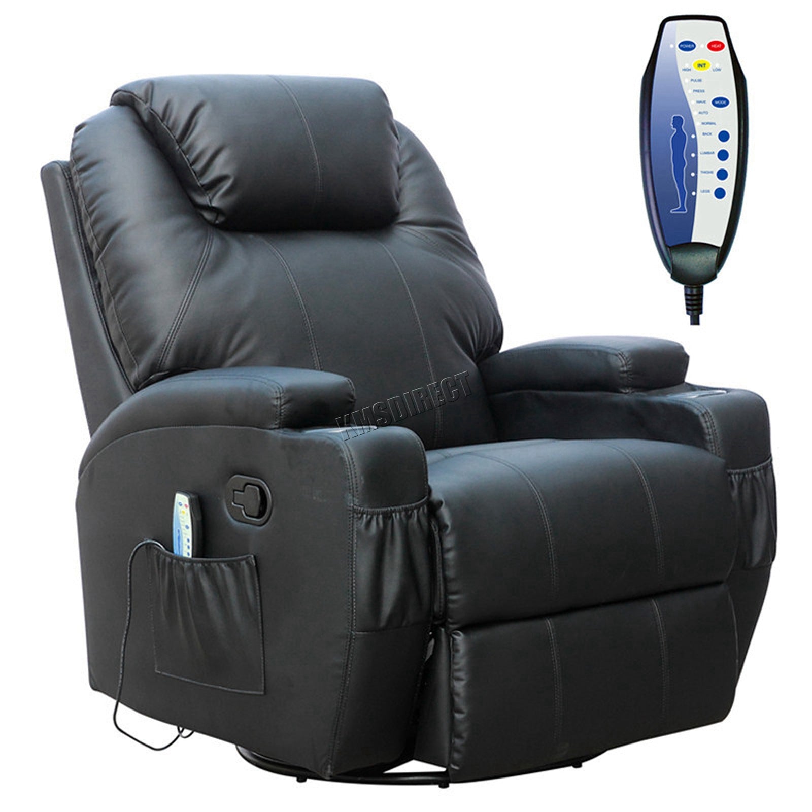 WestWood Massage Leather Sofa Bonded Recliner Chair Swivel Heat 01