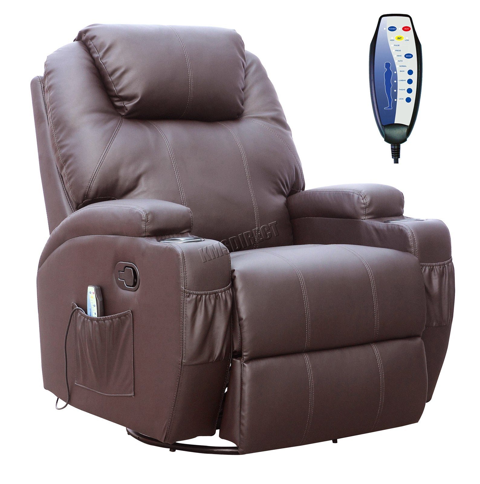 WestWood Massage Leather Sofa Bonded Recliner Chair Swivel Heat 01