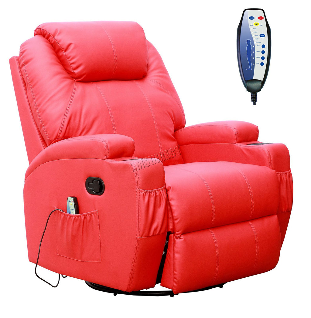 WestWood Massage Leather Sofa Bonded Recliner Chair Swivel Heat 01