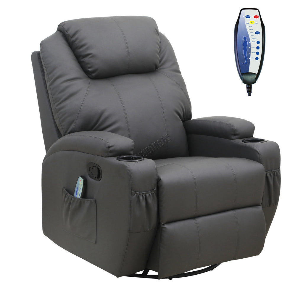 WestWood Massage Leather Sofa Bonded Recliner Chair Swivel Heat 01