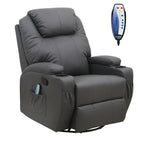 WestWood Massage Leather Sofa Bonded Recliner Chair Swivel Heat 01