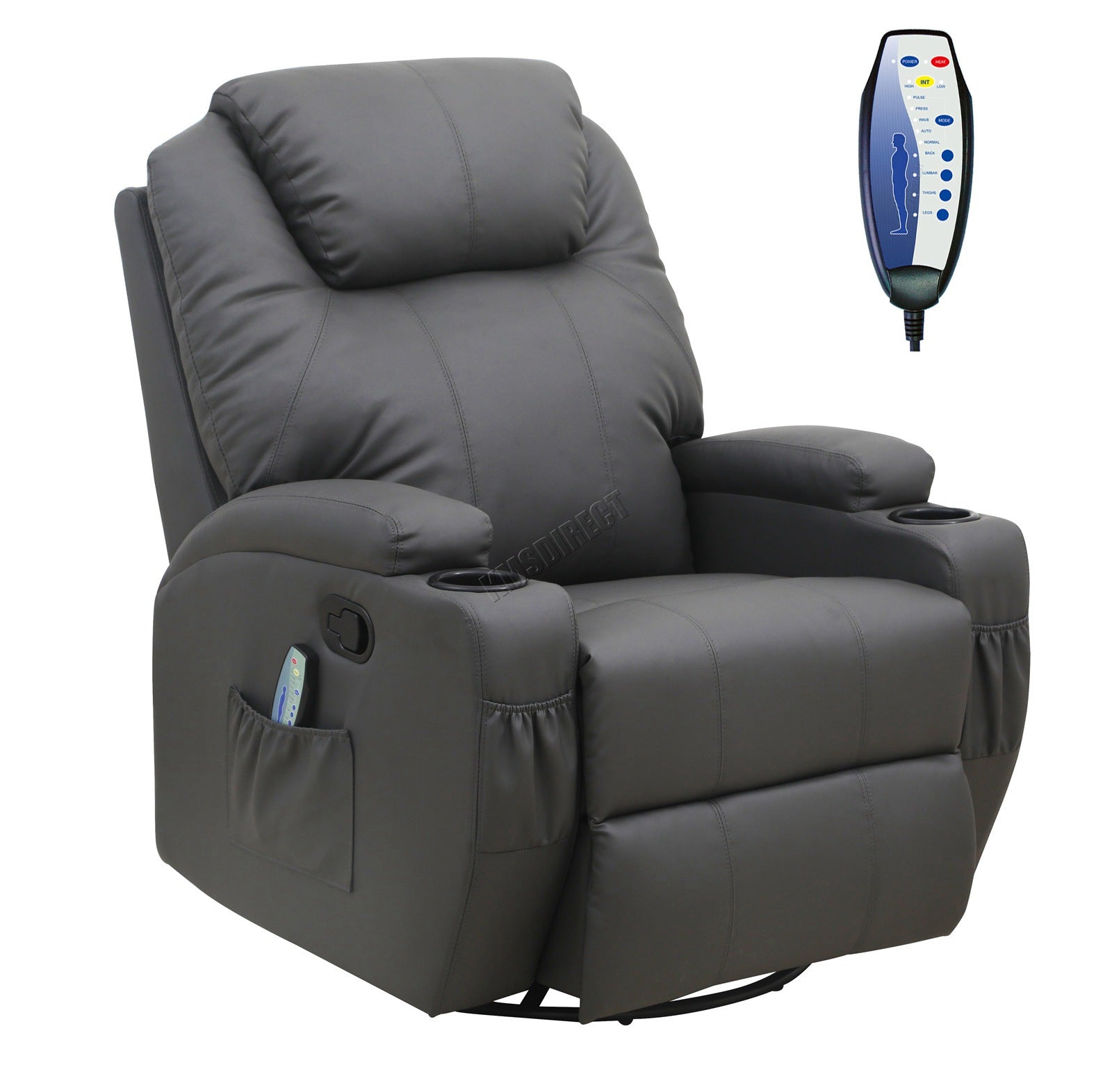 WestWood Massage Leather Sofa Bonded Recliner Chair Swivel Heat 01
