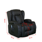 WestWood Massage Leather Sofa Bonded Recliner Chair Swivel Heat 02
