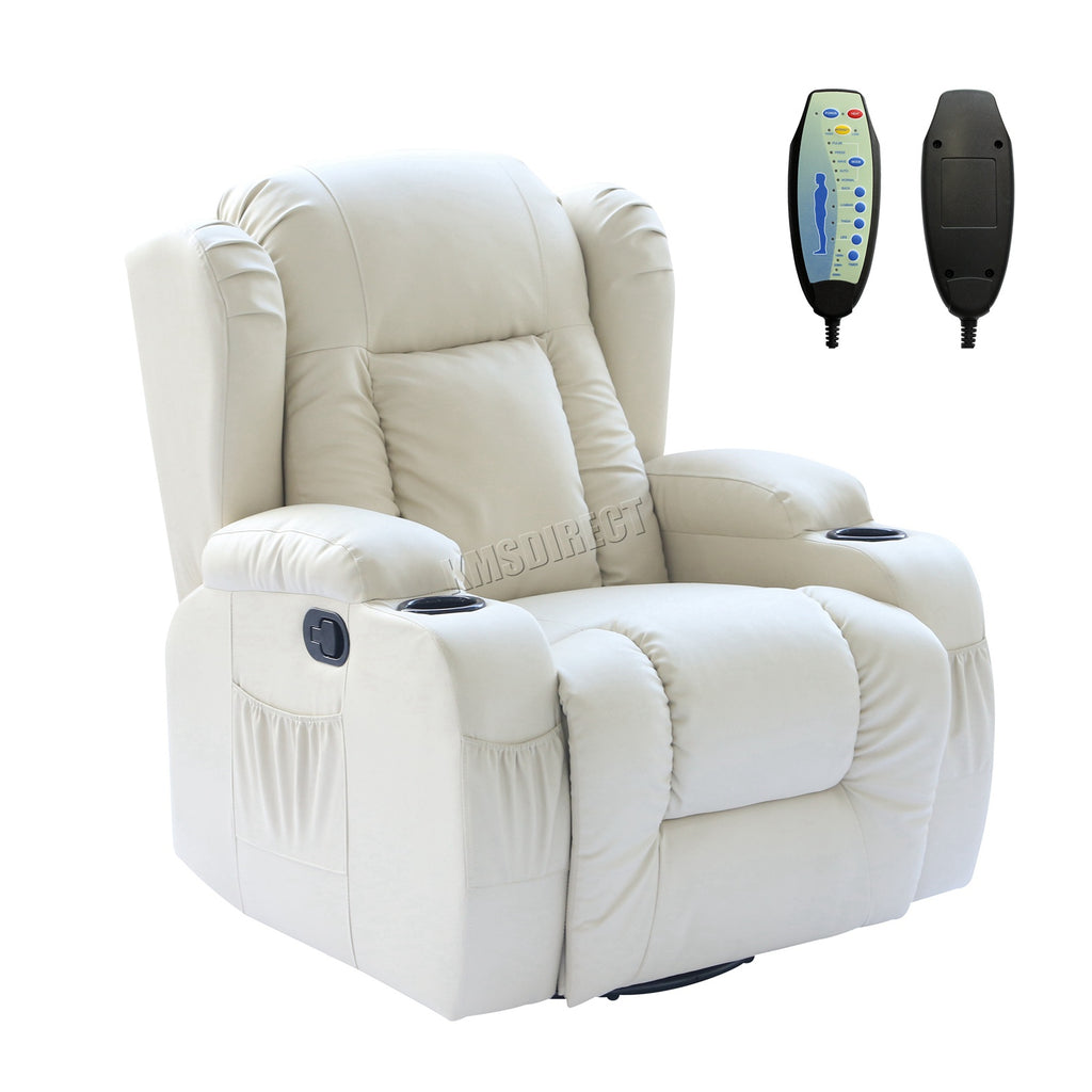 WestWood Massage Leather Sofa Bonded Recliner Chair Swivel Heat 02