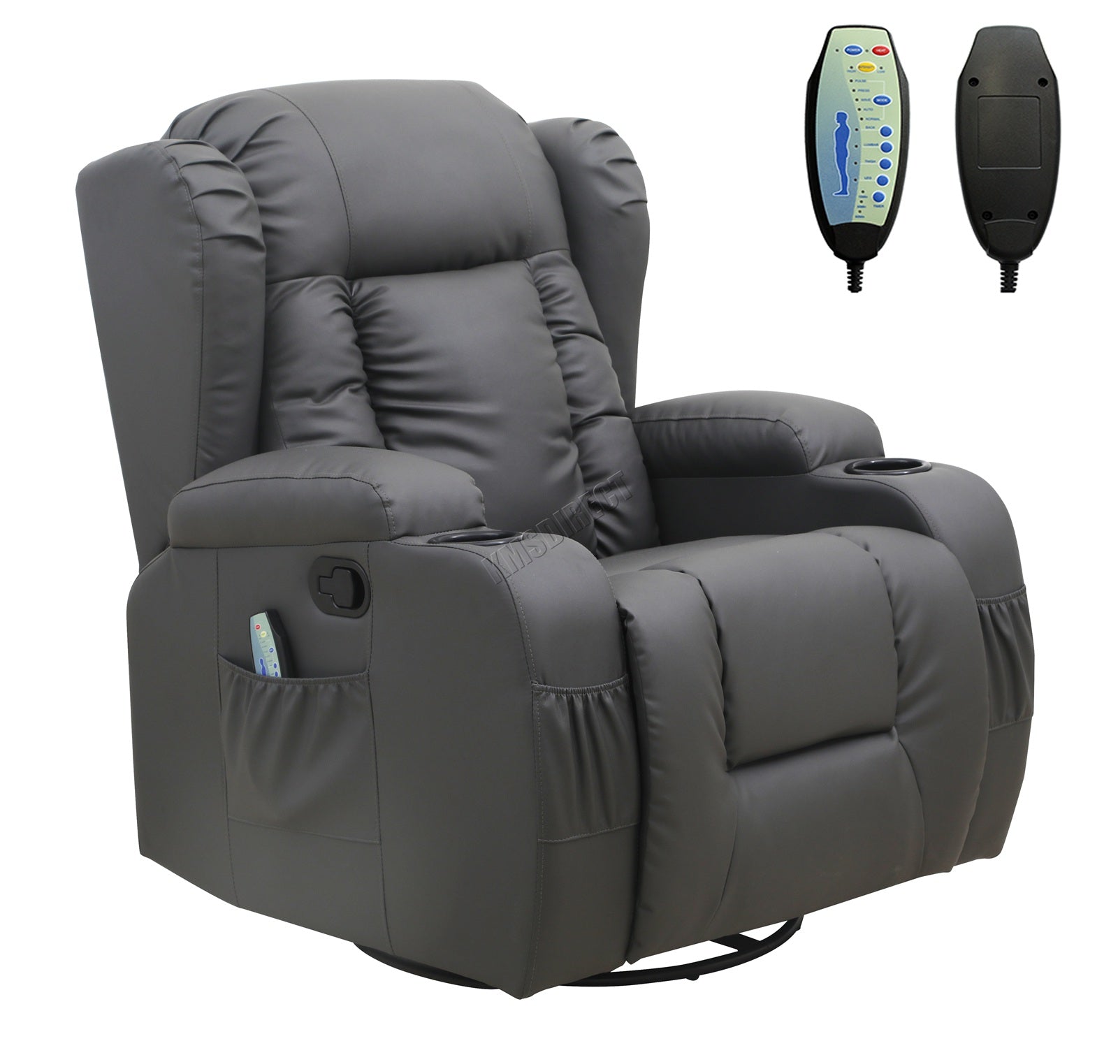 WestWood Massage Leather Sofa Bonded Recliner Chair Swivel Heat 02