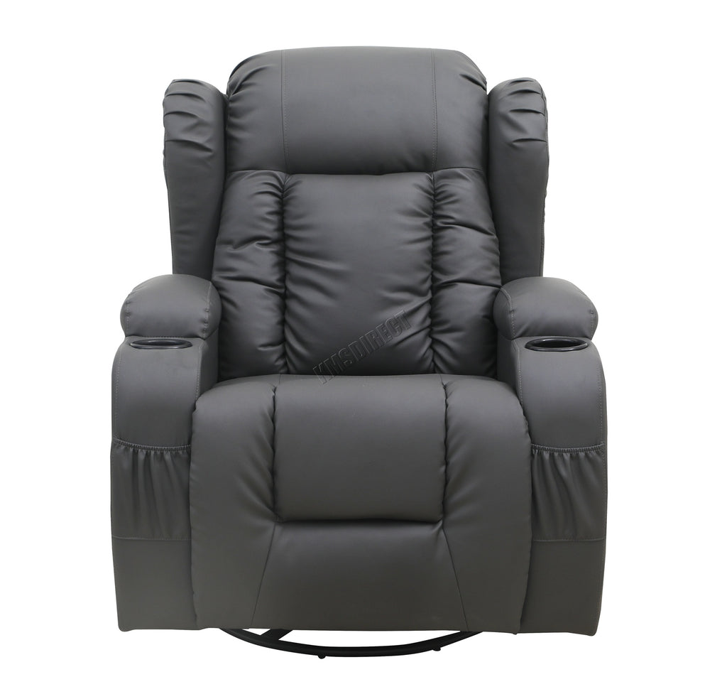 WestWood Massage Leather Sofa Bonded Recliner Chair Swivel Heat 02
