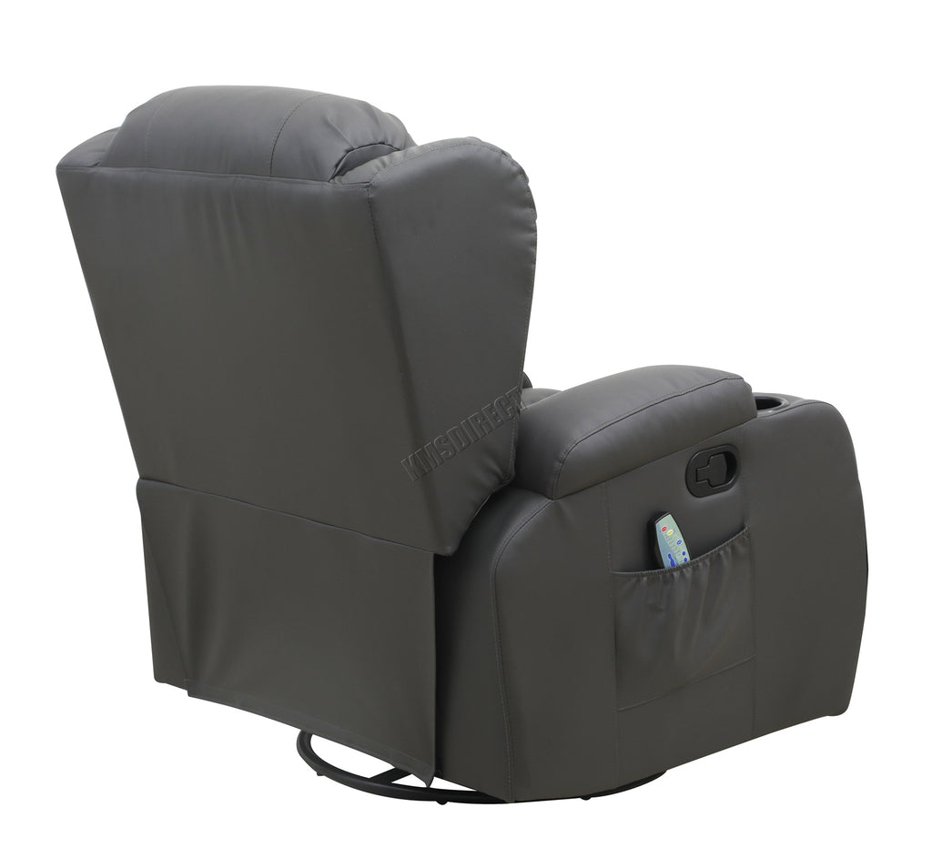 WestWood Massage Leather Sofa Bonded Recliner Chair Swivel Heat 02