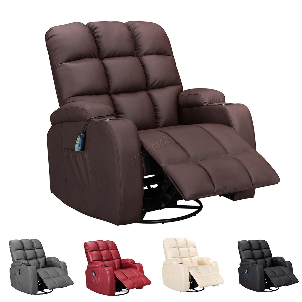 WestWood Massage Leather Sofa Cinema Recliner Chair PU Armchair Swivel MLS12
