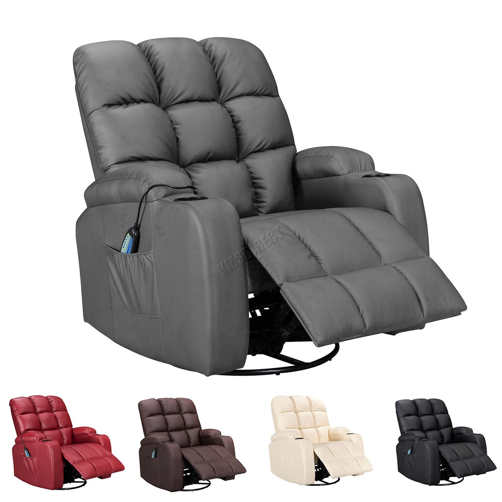 WestWood Massage Leather Sofa Cinema Recliner Chair PU Armchair Swivel MLS12