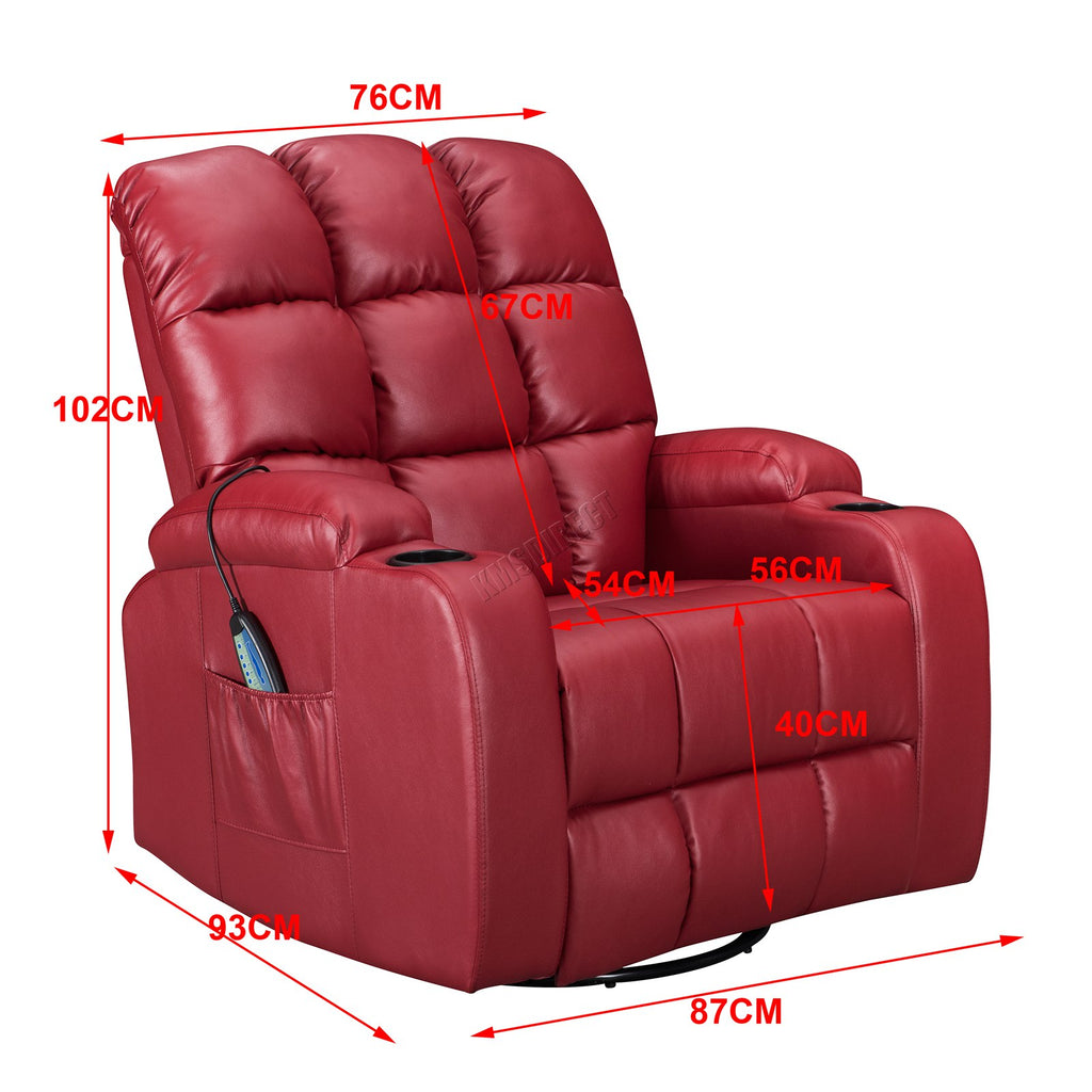 WestWood Massage Leather Sofa Cinema Recliner Chair PU Armchair Swivel MLS12