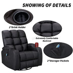 WestWood Massage Leather Sofa Cinema Recliner Chair PU Armchair Swivel MLS12