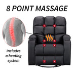 WestWood Massage Leather Sofa Cinema Recliner Chair PU Armchair Swivel MLS12