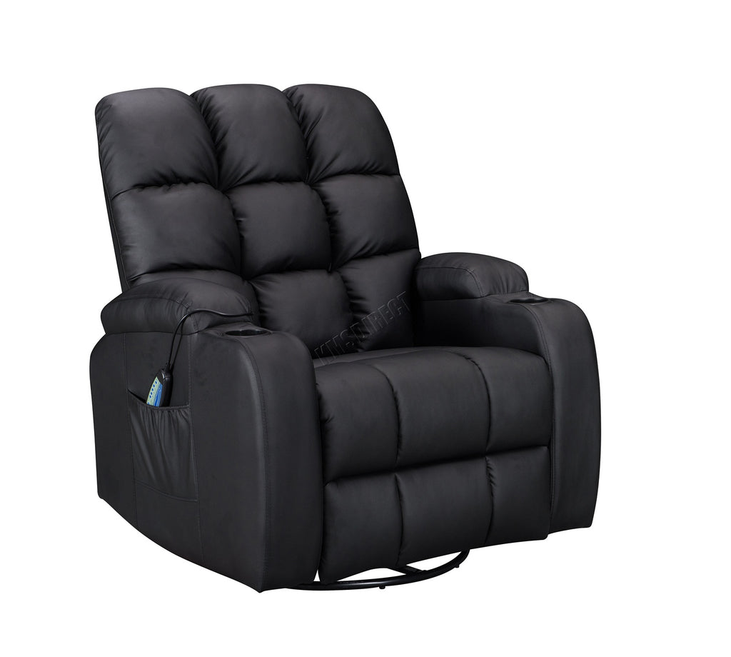 WestWood Massage Leather Sofa Cinema Recliner Chair PU Armchair Swivel MLS12
