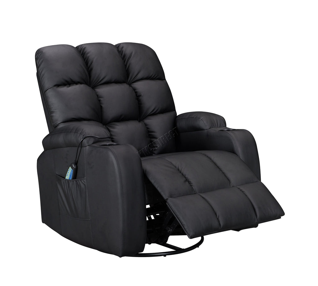 WestWood Massage Leather Sofa Cinema Recliner Chair PU Armchair Swivel MLS12