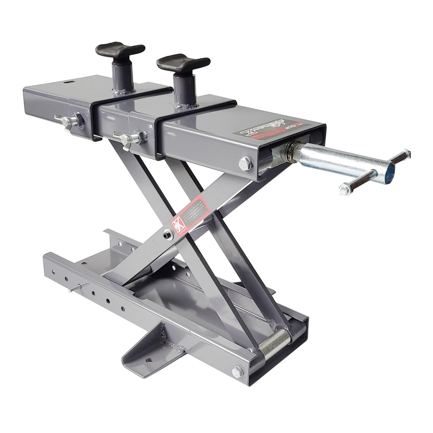 Motorbike scissor lift on a white background