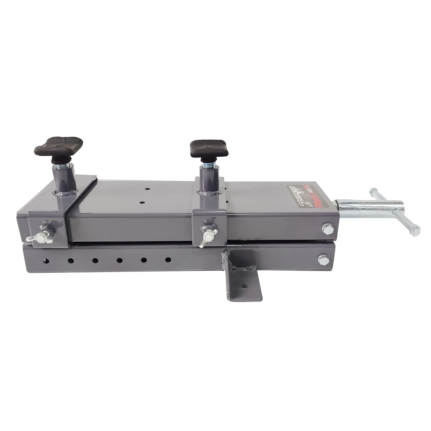 Metal tool or machine component from a motorbike scissor lift on a white background