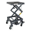 Motorcycle scissor lift table on a white background.