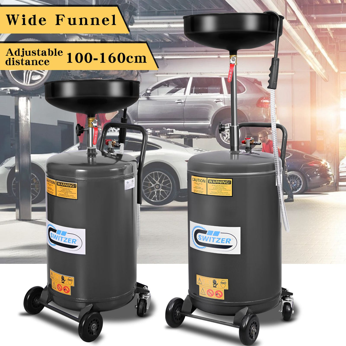 SwitZer 80L Waste Oil Drainer Grey