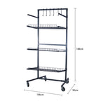 SwitZer Parts Cart with Panel Rack Grey