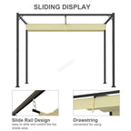 BIRCHTREE 3x2M Pergola Steel Frame with Retractable PE Canopy
