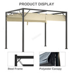 BIRCHTREE 3x2M Pergola Steel Frame with Retractable PE Canopy