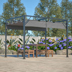 BIRCHTREE 3x2M Pergola Steel Frame with Retractable PE Canopy