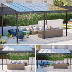 BIRCHTREE Lean To Wall Mounted Pergola with Roof