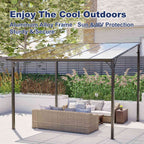 BIRCHTREE Lean To Wall Mounted Pergola with Roof