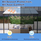 BIRCHTREE Lean To Wall Mounted Pergola with Roof