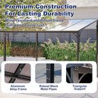 BIRCHTREE Lean To Wall Mounted Pergola with Roof