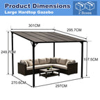 BIRCHTREE Lean To Wall Mounted Pergola with Roof