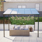 BIRCHTREE Lean To Wall Mounted Pergola with Roof