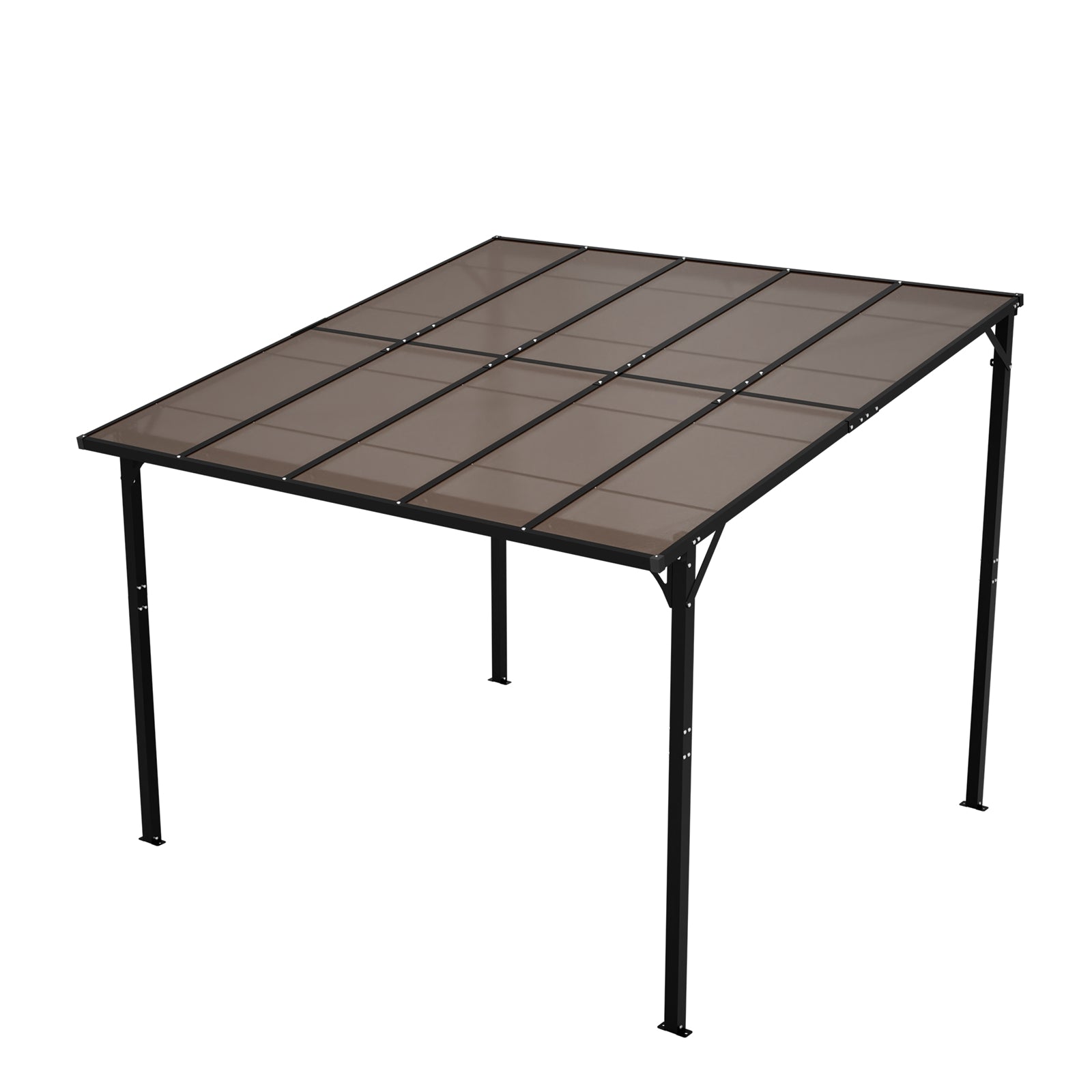 BIRCHTREE Lean To Wall Mounted Pergola with Roof