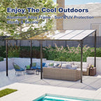 BIRCHTREE Lean To Wall Mounted Pergola with Roof