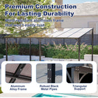 BIRCHTREE Lean To Wall Mounted Pergola with Roof