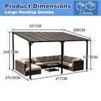 BIRCHTREE Lean To Wall Mounted Pergola with Roof